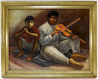 Manuel Herrera Cartalla Muralist Fiddler Painting