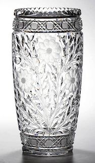 AMERICAN CUT AND ENGRAVED GLASS VASE