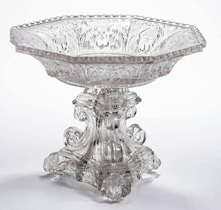 PRESSED LACY EAGLE OCTAGONAL COMPOTE