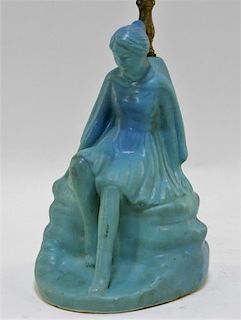 Van Briggle Art Pottery Figural Maiden Lamp