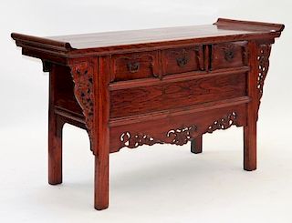 20C. Chinese Carved Hardwood Alter Table