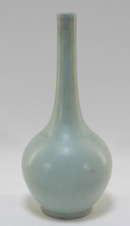 FINE Chinese Qing Celadon Glazed Bottle Neck Vase