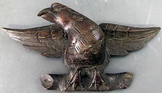 Carved Walnut Spread Winged Eagle