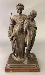 Bronze After Eugene Laurent of Two Figures