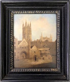 Oil on Panel of Gloucester Cathedral