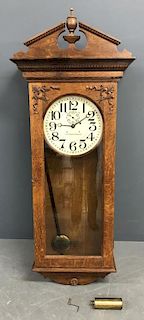Large Waltham Oak Cased #34 Regulator Clock