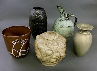 Grouping of Pottery Including Ted Vogel Pitcher
