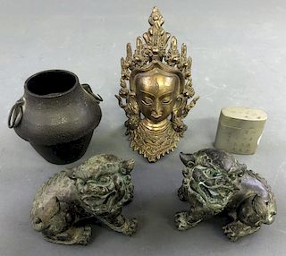 Grouping of Asian Metal Pieces