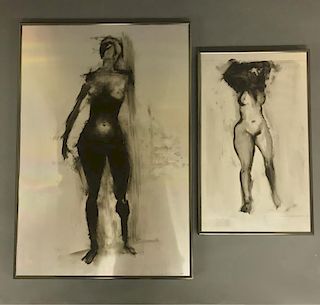 Arlene Love Two Framed Oil on Aluminum Nudes