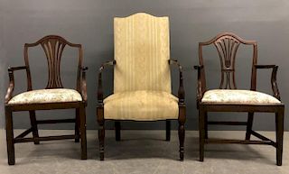 Grouping of Three Open Armchairs