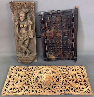 Grouping of Carvings Including Hindu Plaque