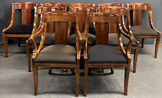 Set of Ten Baker Gondola Style Dining Chairs