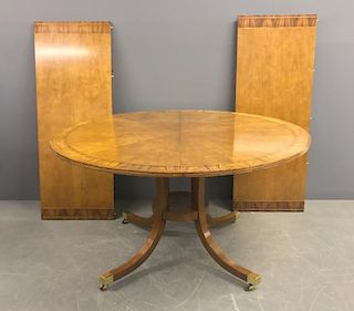 Baker Fruitwood Dining Table with Inlaid Top