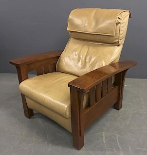 Signed Stickley Cherry Recliner Chair