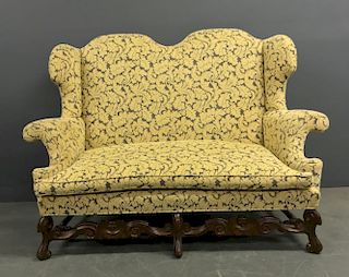 Ornate Carved Jacobean Style Walnut Sofa