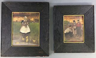 Two Dutch Paintings of Children and Animals