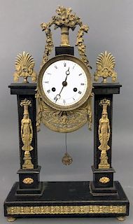 Egyptian Revival French Onyx Clock