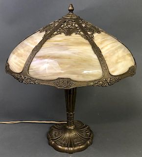 Slag Glass Shade Table Lamp
