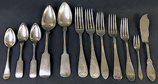 Grouping of Sterling and Coin Silver Flatware
