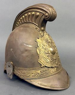 French Brass Fireman's Helmet