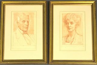 Two Framed and Matted Violet Oakley Portraits