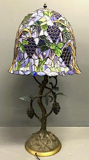 Massive Tiffany Style Grape Vine Lamp