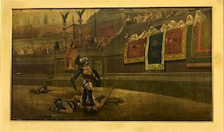 Oil on Canvas of Roman Gladiators