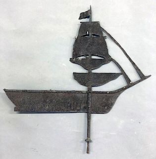 Early Iron Sailing Ship Weathervane