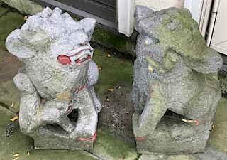 Pair of Chinese Foo Lion Garden Figures