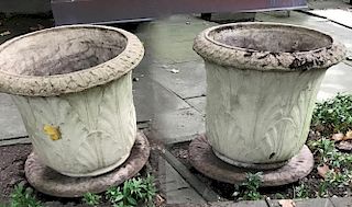 Pair of Cast Stone Garden Planters