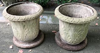 Large Pair of Cast Stone Planters