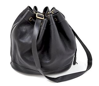 An Hermes Black Market Leather Handbag, 15" x 10.5" x 4"; Strap drop: 17".