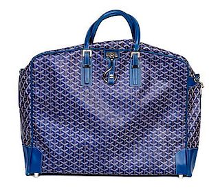 A Goyard Porte-Habits Blue Garment Bag, 17" x 22.5" x 5".