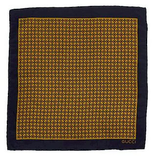 A Pair of Gucci Silk Pocket Squares, 17" x 17"; 22" x 22".