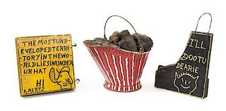 Albert "Kid" Mertz, (American, 1905-1988), Coal Bucket and Two Untitled Works, (3 Items)