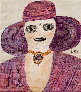 Lee Godie, (American, 1908-1994), Girl/Portrait