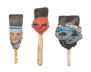 Mr. Imagination (Gregory Warmack), (American, 1948-2012), Paintbrush Heads, (group of 3)