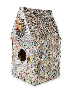 Mr. Imagination (Gregory Warmack), (American, 1948-2012), Birdhouse with Face