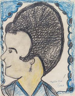 Nellie Mae Rowe, (American, 1900-1982), Untitled, (Self-Portrait)