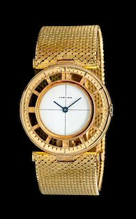 * An 18 Karat Yellow Gold 'Helm' Wristwatch, Cartier,
