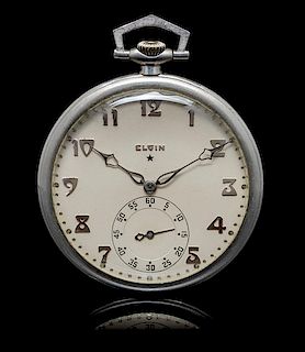A Platinum Open Face 'C.H. Hulburd' Pocket Watch, Elgin, Circa 1927,