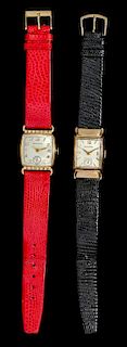 * A Collection of Gold Filled Wristwatches, Bulova, 13.70 dwts.