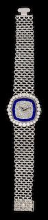 An 18 Karat White Gold, Diamond and Lapis Lazuli Ref. 4273/1 Wristwatch, Patek Philippe,