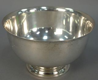 Whiting sterling silver Revere style bowl. ht. 5in., dia. 9in.,