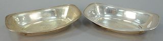 Pair of sterling silver rectangular vegetable dishes, lg