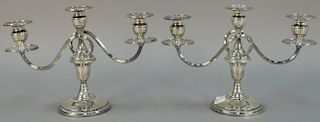 Pair of sterling silver weighted candelabra