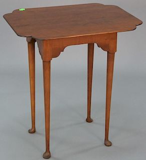 Eldred Wheeler cherry Queen Anne style tea table. ht. 25in., top: 18 1/2" x 23 1/2".