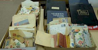 Group lot to include five stamp albums, pocket files, block files and loose stamps.