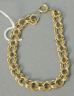 14K gold bracelet with gold plated clasp. 14 grams