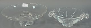 Two Steuben footed crystal bowls